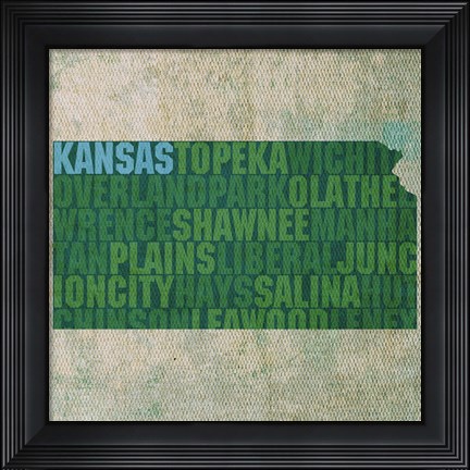 Framed Kansas State Words Print