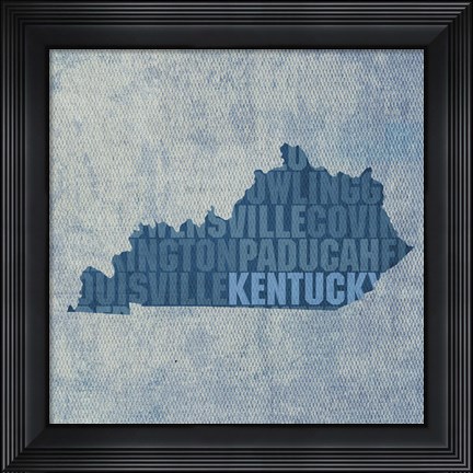 Framed Kentucky State Words Print