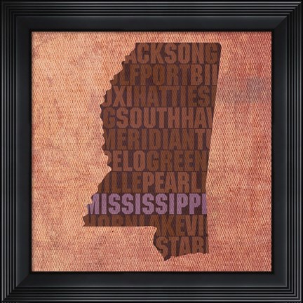 Framed Mississippi State Words Print