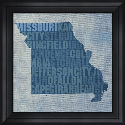 Framed Missouri State Words Print