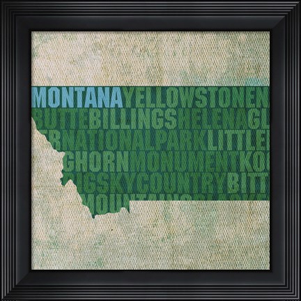 Framed Montana State Words Print