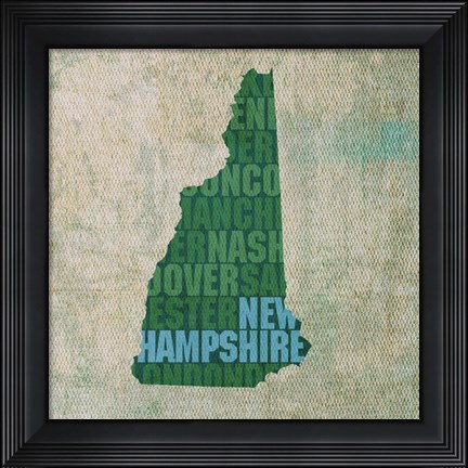 Framed New Hampshire State Words Print