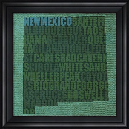 Framed New Mexico State Words Print