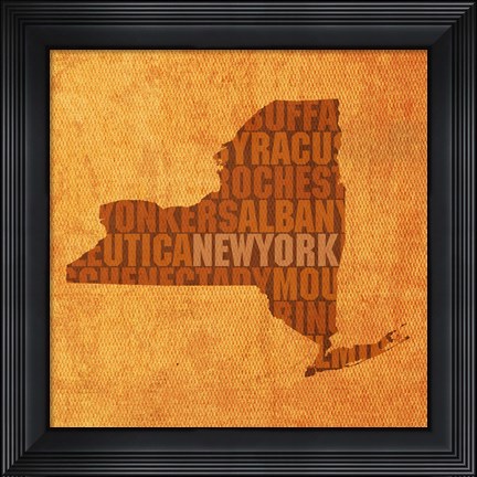 Framed New York State Words Print