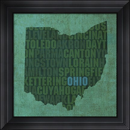 Framed Ohio State Words Print