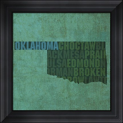 Framed Oklahoma State Words Print