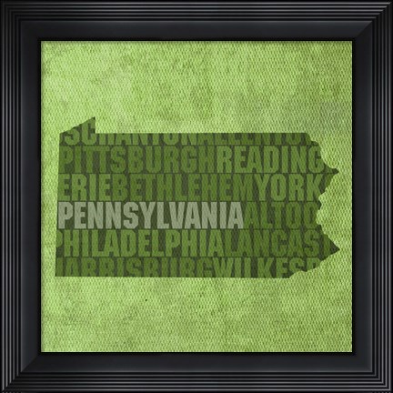 Framed Pennsylvania State Words Print