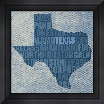 Framed Texas State Words Print