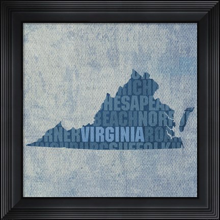 Framed Virginia State Words Print