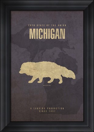 Framed Michigan Poster Print