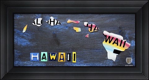 Framed Hawaii State Map Print