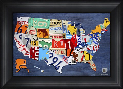 Framed USA Map II Print