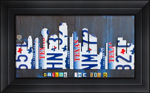 Framed Dallas Skyline Print