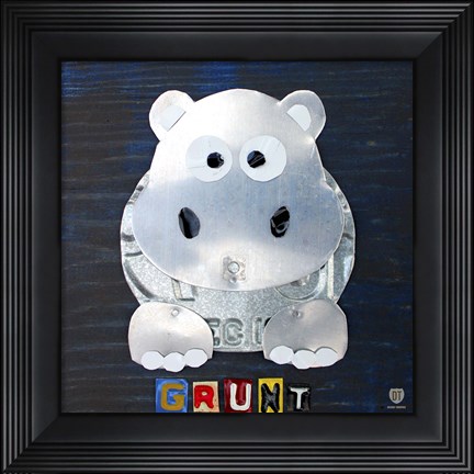 Framed Grunt The Hippo Print