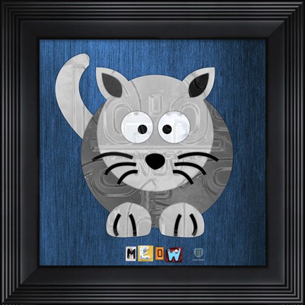 Framed Meow The Cat Print