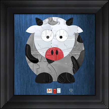 Framed Moo The Cow Print