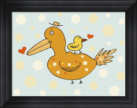 Framed Bird And Baby Print