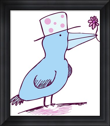 Framed Flower Bird Print