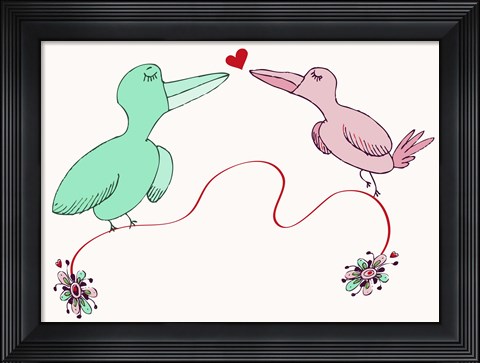 Framed Love Birds Print