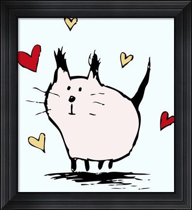 Framed Little Pink Cat Print