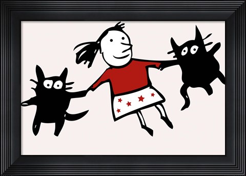 Framed Dancing Cats Print