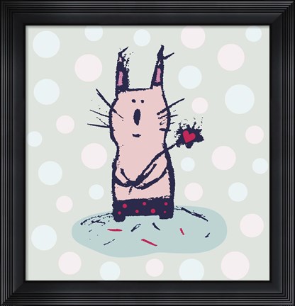 Framed Polka Dot Kitty Print