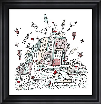 Framed Transport City Print