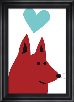 Framed Happy Red Dog Print