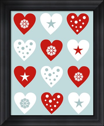 Framed Christmas Hearts Print