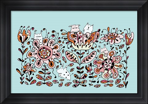 Framed Flower Monsters Print