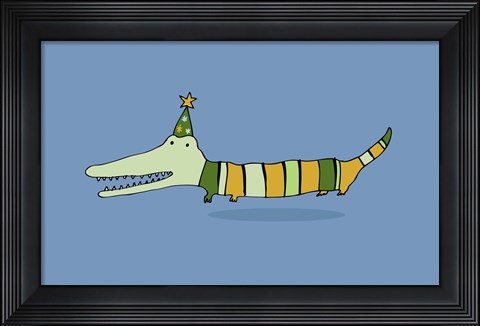 Framed Stripy Crocodile Print
