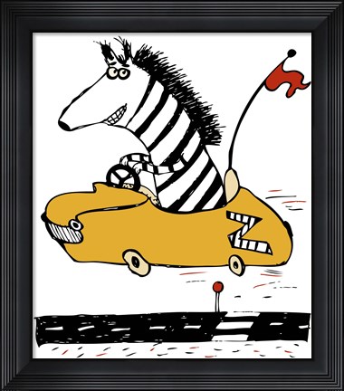 Framed Zippy Zebra Print