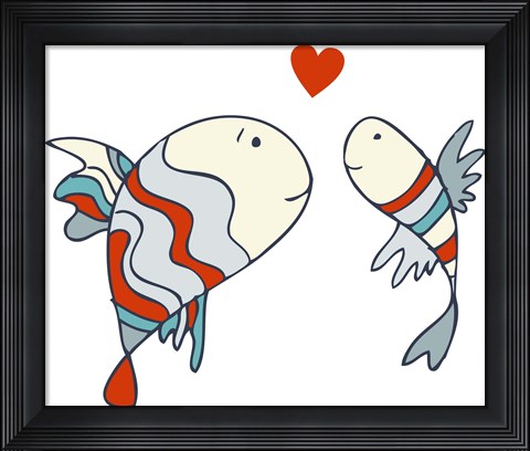 Framed Two Little Fish Print