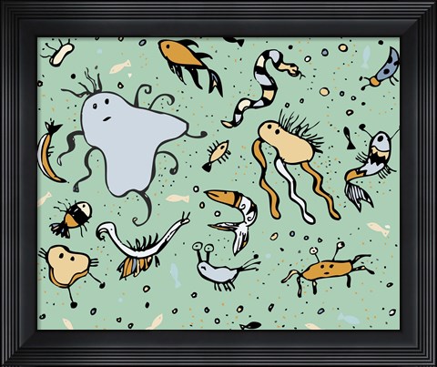 Framed Undersea Creatures Print