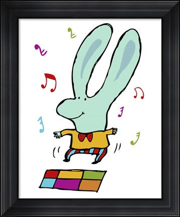 Framed Disco Bunny Print