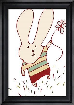 Framed Flower Bunny Print
