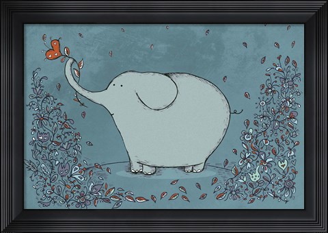 Framed Garden Elephant Print
