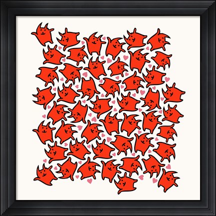 Framed Happy Orange Kittens Print