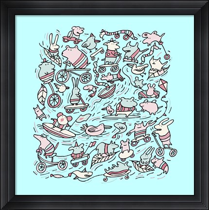 Framed Lovely Little Animals Print