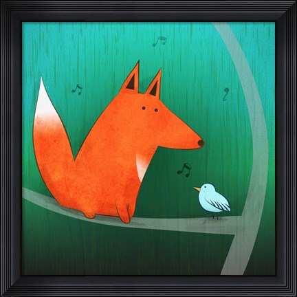 Framed Fox In Tree Print