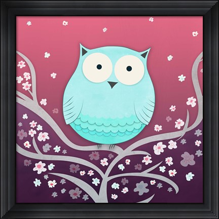 Framed Spring Owl Print