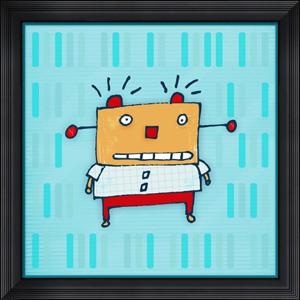 Framed Yellow Robot Print