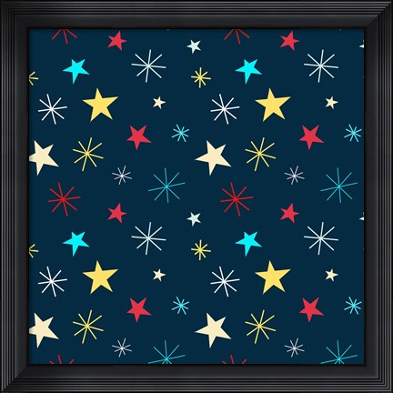 Framed Sweet Stars Pattern Print