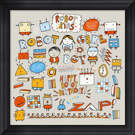 Framed Robot Kids Print