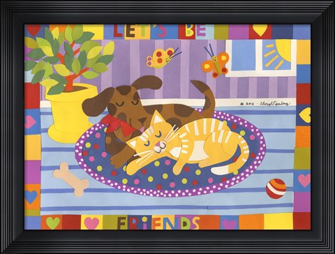 Framed Let&#39;s Be Friends Print