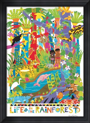 Framed Life In The Rainforest Print