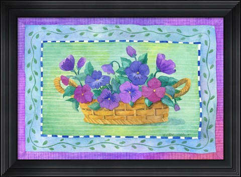 Framed Pansy Basket Print