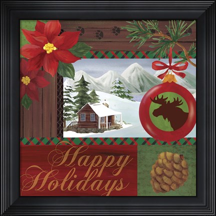 Framed Christmas Lodge I Print