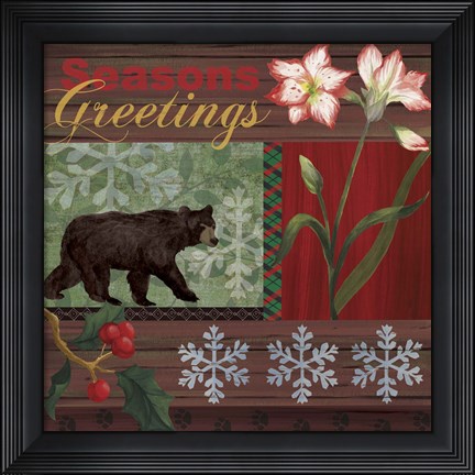 Framed Christmas Lodge II Print