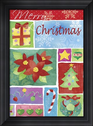 Framed Xmas Flag I Print